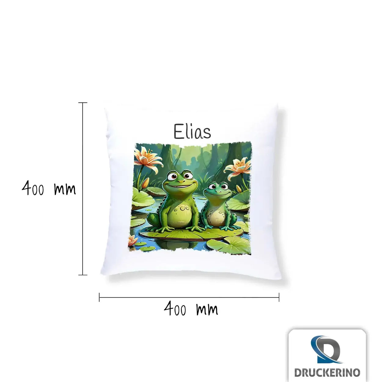 Kissen | Froschfreunde | Personalisierte Geschenke | Kindergeburtstag kleine Geschenke | 40x40 cm Kissen Druckerino   