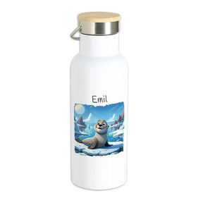 Kindertrinkflasche | Polarabenteuer | Trinkflasche personalisiert | süße Tierbilder | 500ml Thermoflasche Druckerino   