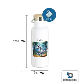 Personalisierte Kinder Trinkflasche | Zauberwald Einhorn | Trinkflasche für Sport, Schule & Freizeit | Personalisierte Geschenke | 500ml  Geschenkidee Weihnachten