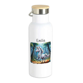 Personalisierte Kinder Trinkflasche | Zauberwald Einhorn | Trinkflasche für Sport, Schule & Freizeit | Personalisierte Geschenke | 500ml  Geschenkidee Weihnachten