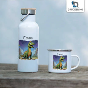 Tasse aus Emaille | Dinofreund | Tasse personalisieren | Geschenke zur Taufe  Geschenkidee Weihnachten