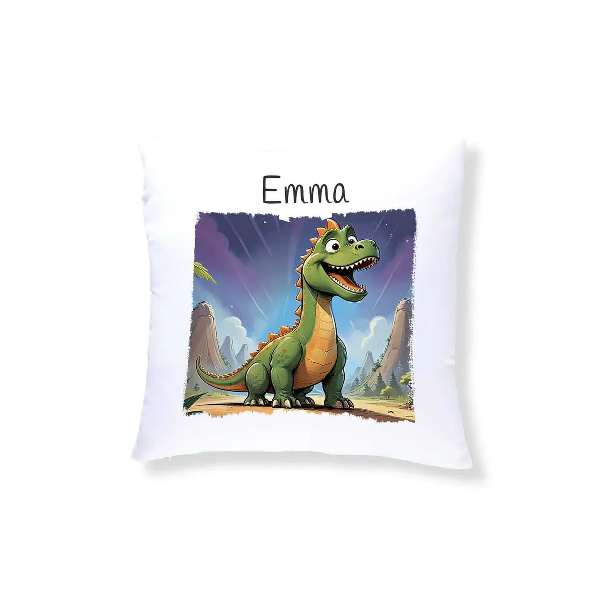 Dino-Abenteuer Kissen für Kinder mit Namen personalisiert
