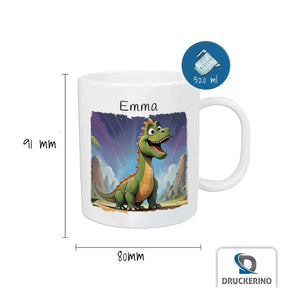 Kindertasse mit Namen | Dino-Abenteuer | Kindertasse | Geschenke zur Taufe | 320ml Geschenke