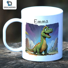 Kindertasse mit Namen | Dino-Abenteuer | Kindertasse | Geschenke zur Taufe | 320ml Geschenke