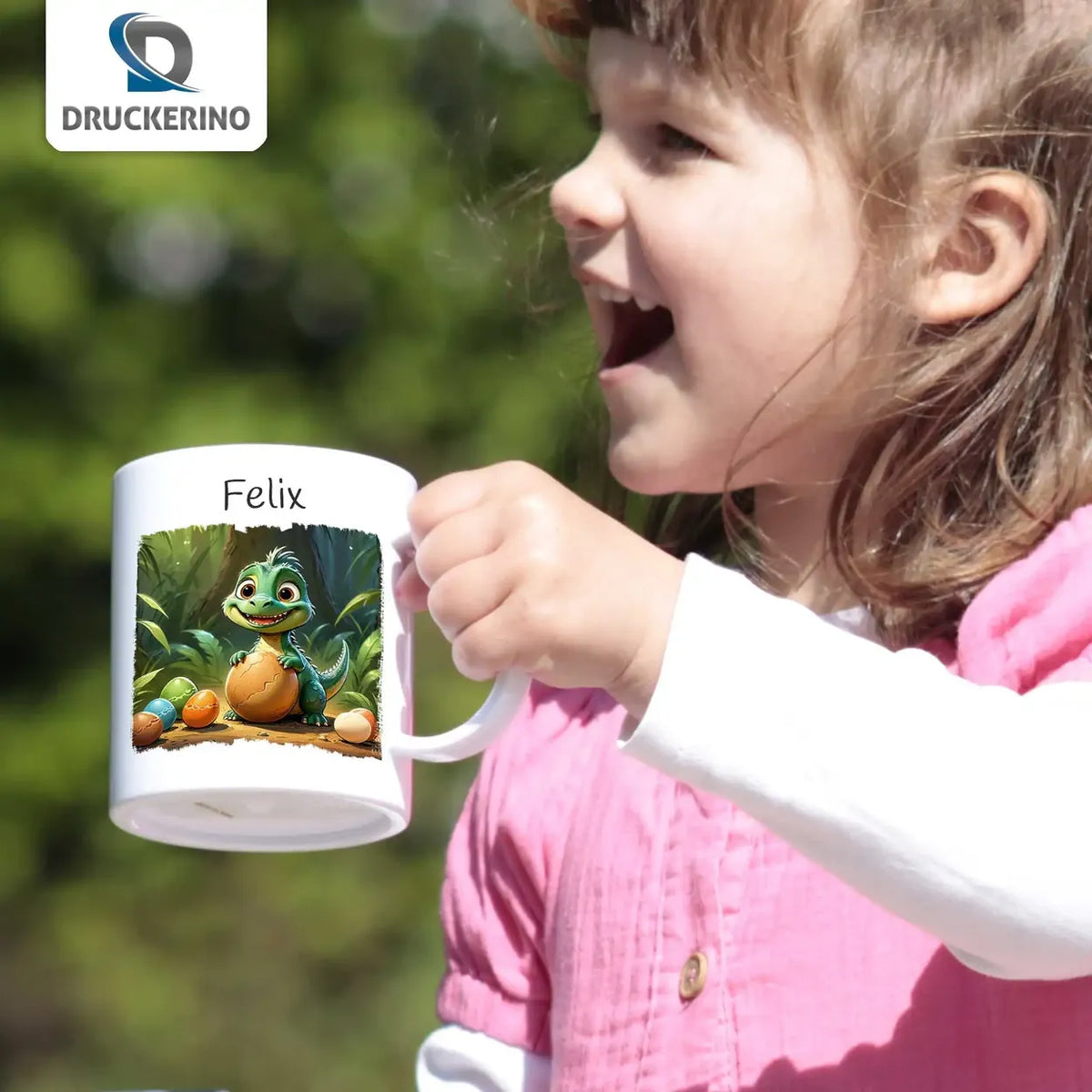 Tasse für Kinder personalisiert | Dschungelfreund | Tassen mit Namen | Abschiedsgeschenk Kita | 320ml Kunststofftassen Druckerino   