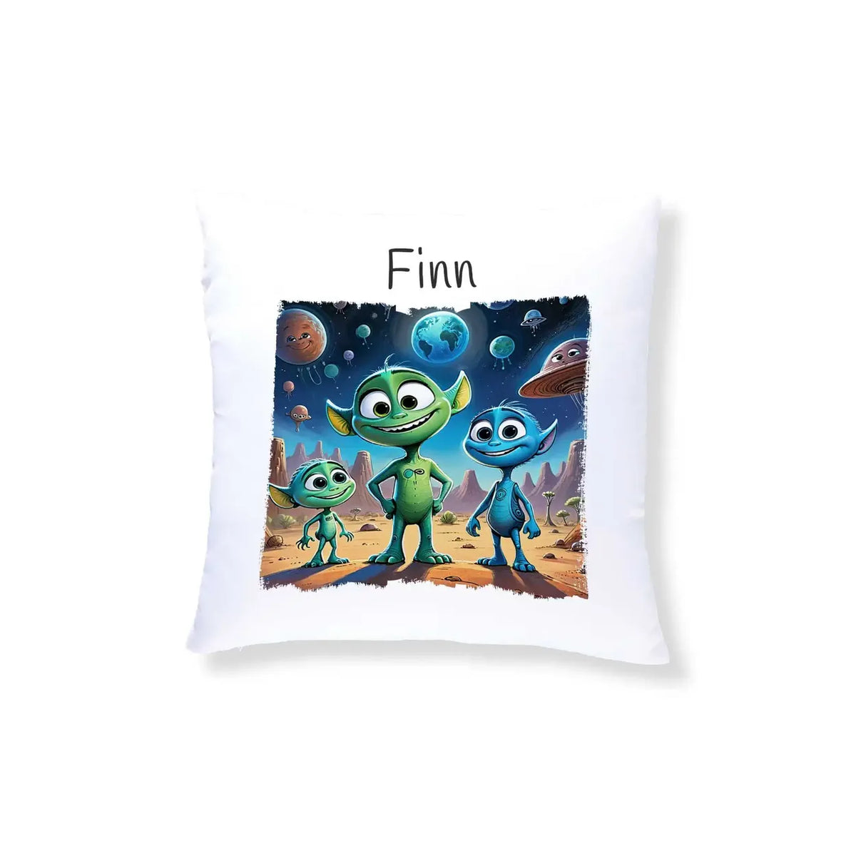 Kuschelkissen als Geschenk | Weltraumfreunde | Kissen personalisiert mit Name | Kissenhülle 40x40 | 40x40 cm Kissen Druckerino   