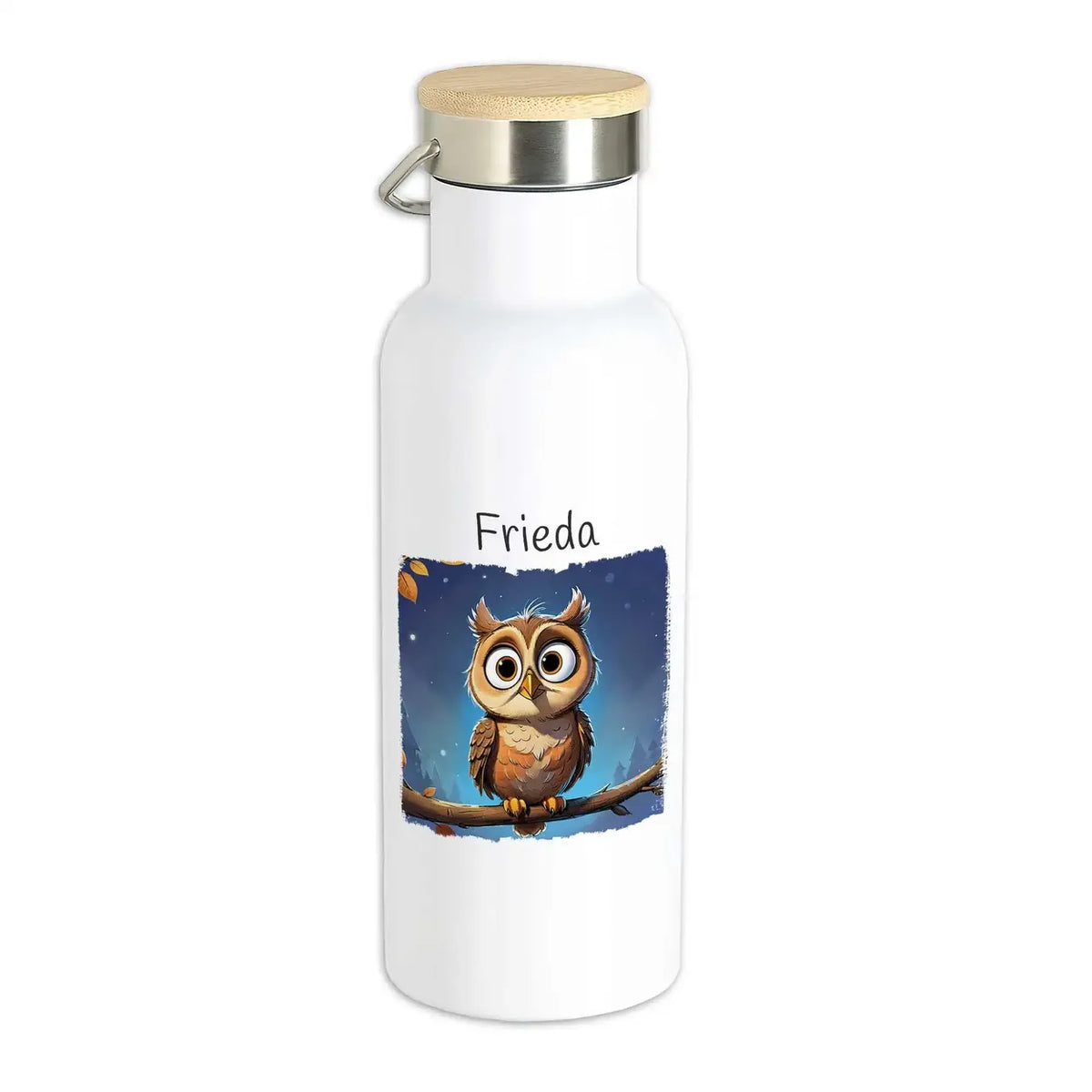 Personalisierte Trinkflasche | Eulenabenteuer | Trinkflasche | für Freizeit, Sport & Schule | 500ml Thermoflasche Druckerino   