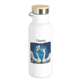 Personalisierte Trinkflasche | Schwanensee Zauber | Wasserflasche | Thermoflasche | 500ml  Geschenkidee Weihnachten