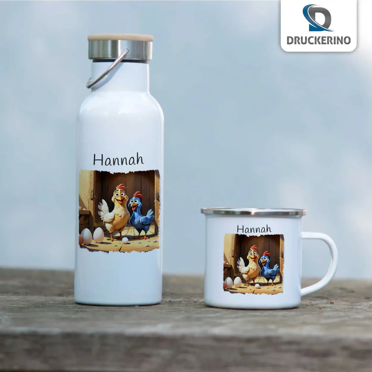 Personalisierte Kindertasse aus Emaille | Abenteuer auf dem Bauernhof | personalisierte Kindertassen | Einschulung Geschenk  Geschenkidee Weihnachten