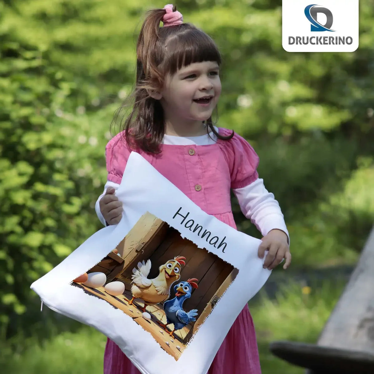 Bauernhofabenteuer Kissen für Kinder mit Namen personalisiert