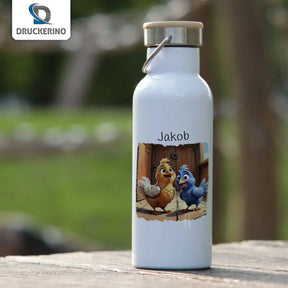 Abenteuerfreunde Thermo Trinkflasche für Kinder personalisiert Thermoflasche Druckerino   