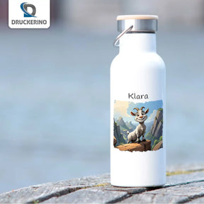 Abenteuer Trinkoase Thermo Trinkflasche für Kinder personalisiert Thermoflasche Druckerino   