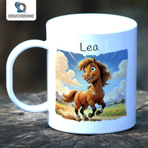 Personalisierte Tasse Kinder | Galoppfreude | personalisierbare Kindergeschenke | Kindertasse frei von BPA | 320ml  Geschenkidee Weihnachten