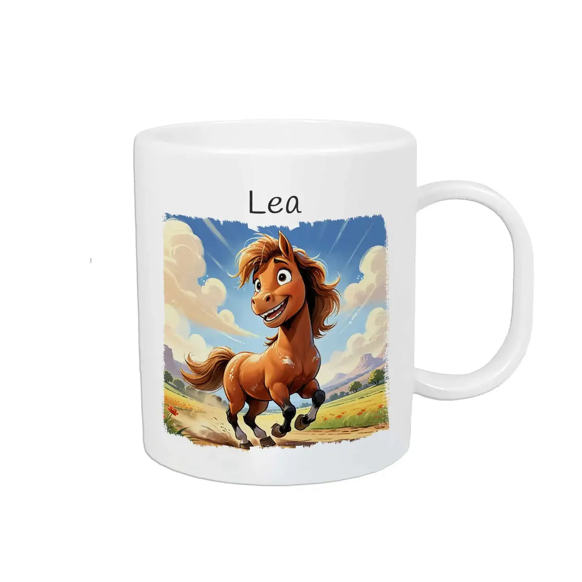 Personalisierte Tasse Kinder | Galoppfreude | personalisierbare Kindergeschenke | Kindertasse frei von BPA | 320ml Kunststofftassen Druckerino   