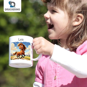 Personalisierte Tasse Kinder | Galoppfreude | personalisierbare Kindergeschenke | Kindertasse frei von BPA | 320ml  Geschenkidee Weihnachten