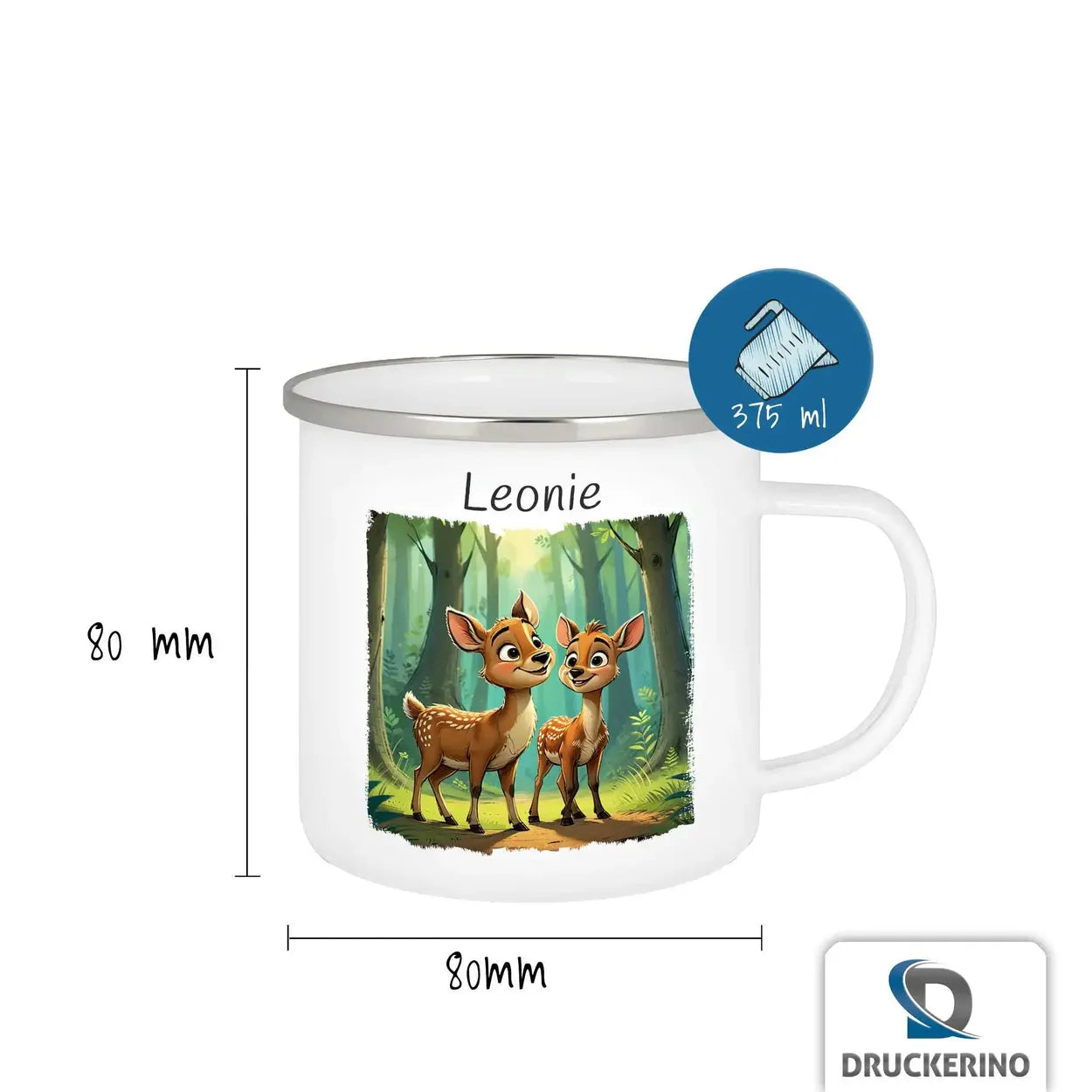 Emaille Tasse personalisiert mit Namen | Waldabenteurer | Tasse personalisieren | Geschenke zur Taufe Geschenkideen