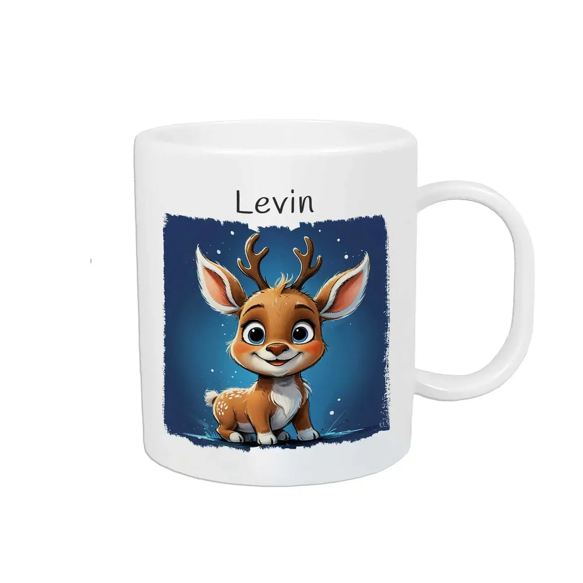 Kindertasse personalisiert | Zauberwald Rehkitz | Kindergeburtstag kleine Geschenke | Geschenk Kindergarten | 320ml Kunststofftassen Druckerino   