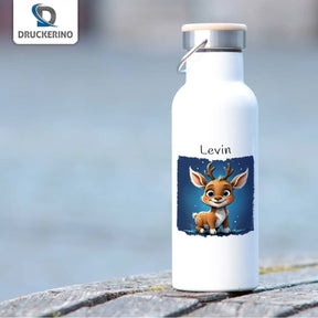 Trinkflasche für Kinder | Safari-Zauber | Trinkflasche Edelstahl | personalisiert mit Namen | 500ml  Geschenkidee Weihnachten