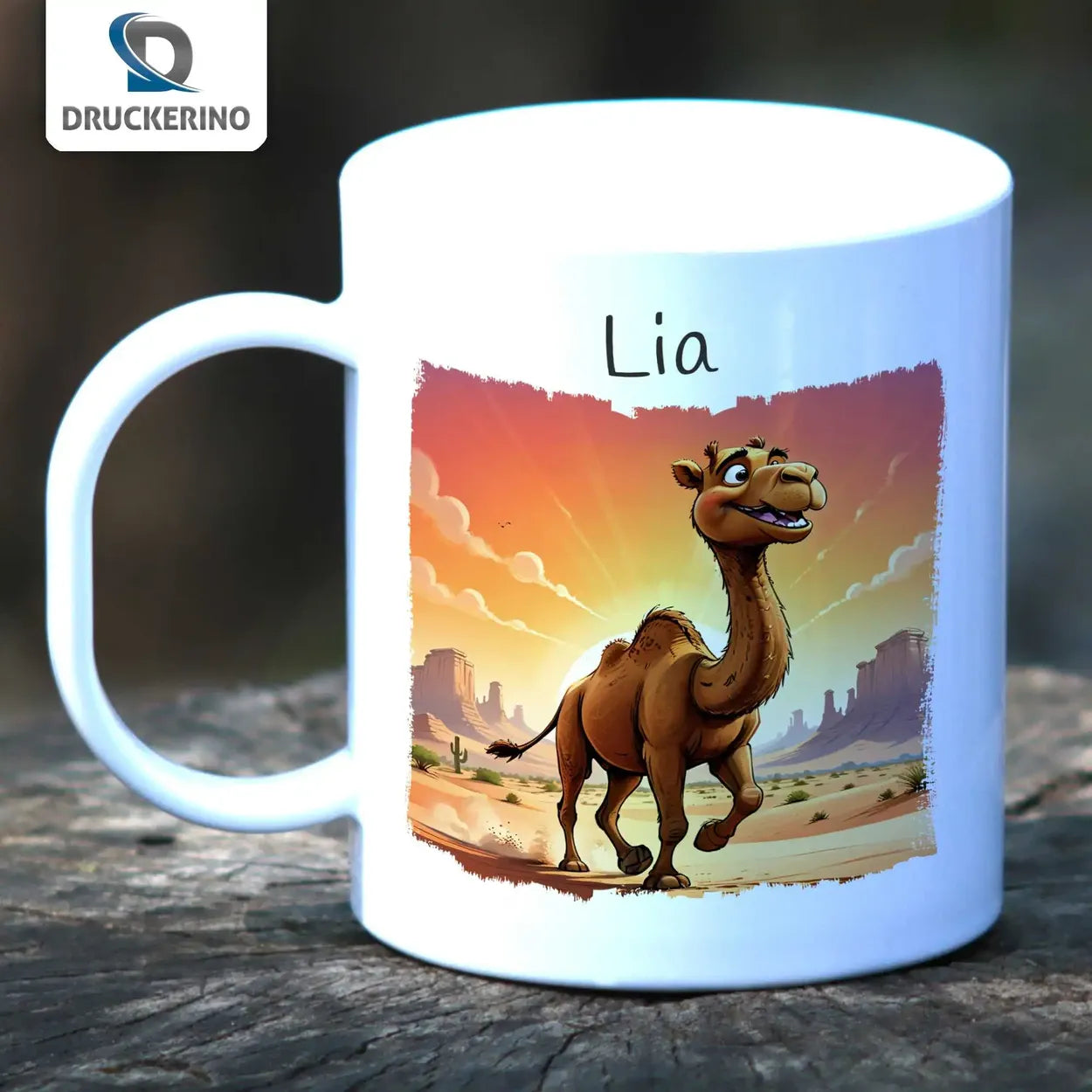 Kindertasse personalisiert | Abenteuer Kamel | Tasse für Kinder | Tassen mit Tiermotiv | 320ml Geschenke