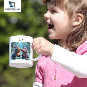 Kindertasse personalisiert | Safari-Abenteuer | Becher personalisiert | süße Tierbilder | 320ml Kunststofftassen Druckerino   