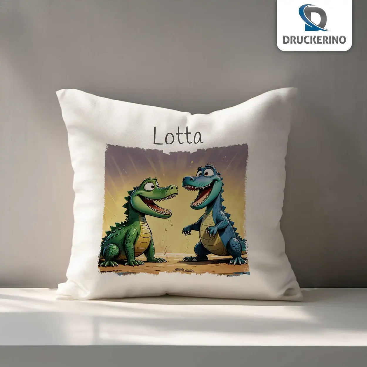 Kissen Baby personalisiert | Dino-Freunde | Kuschelkissen Mädchen | Geschenkidee Kissen | 40x40 cm Geschenke