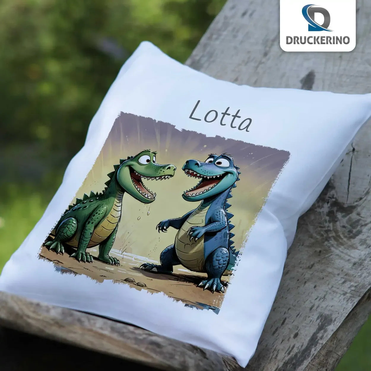 Kissen Baby personalisiert | Dino-Freunde | Kuschelkissen Mädchen | Geschenkidee Kissen | 40x40 cm Geschenke