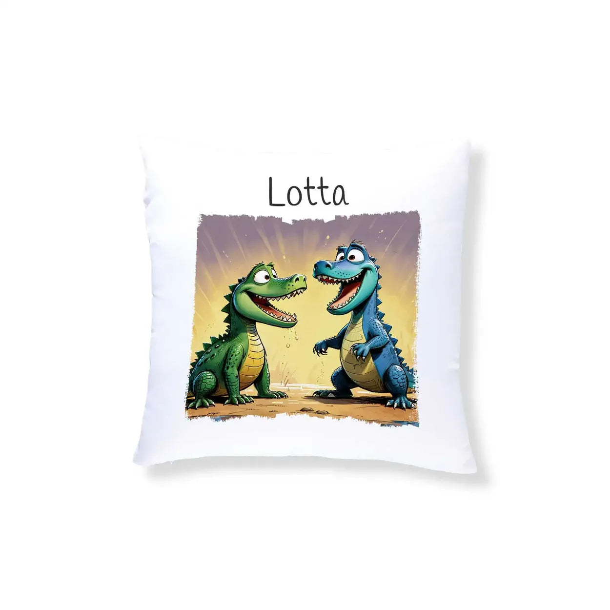 Kissen Baby personalisiert | Dino-Freunde | Kuschelkissen Mädchen | Geschenkidee Kissen | 40x40 cm Geschenke