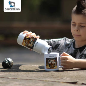 Abenteuer Igel - Kindertasse mit Namen - Tasse personalisiert Kunststofftassen Druckerino   