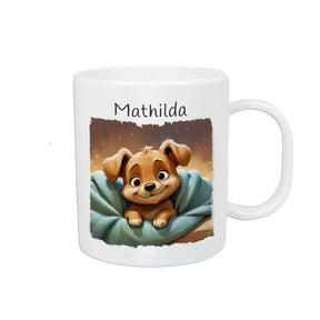 Tasse für Kinder personalisiert | Kuschelwelpe Abenteuer | personalisierte Kindertassen | Personalisierte Geschenke | 320ml Kunststofftassen Druckerino   