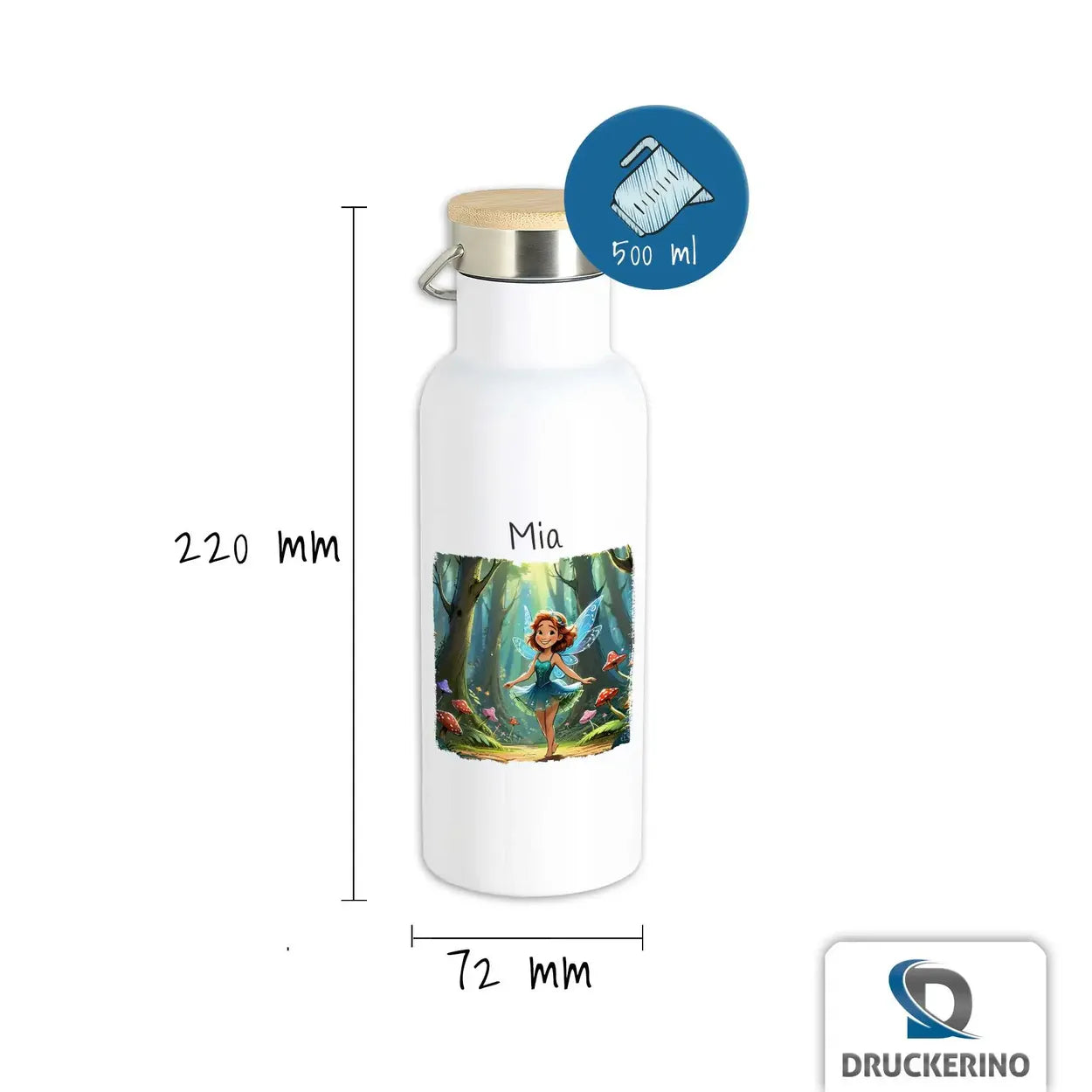 Trinkflasche Kinder | Abenteuerwald | personalisierte Trinkflasche | Trinkflasche | 500ml  Geschenkidee Weihnachten