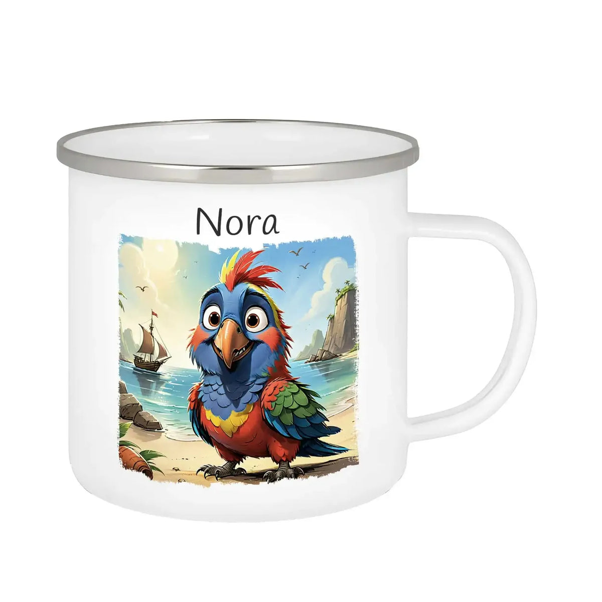 Personalisierte Tasse | Kunterbunte Piratenfreunde | Kindergeburtstag kleine Geschenke | Personalisierte Geschenke Emailletasse Druckerino   