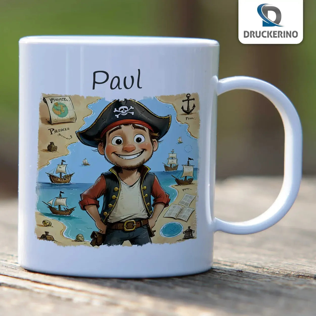 Personalisierte Tasse Kinder | Abenteurer der Meere | Kindertasse | Geschenke zur Taufe | 320ml  Geschenkidee Weihnachten