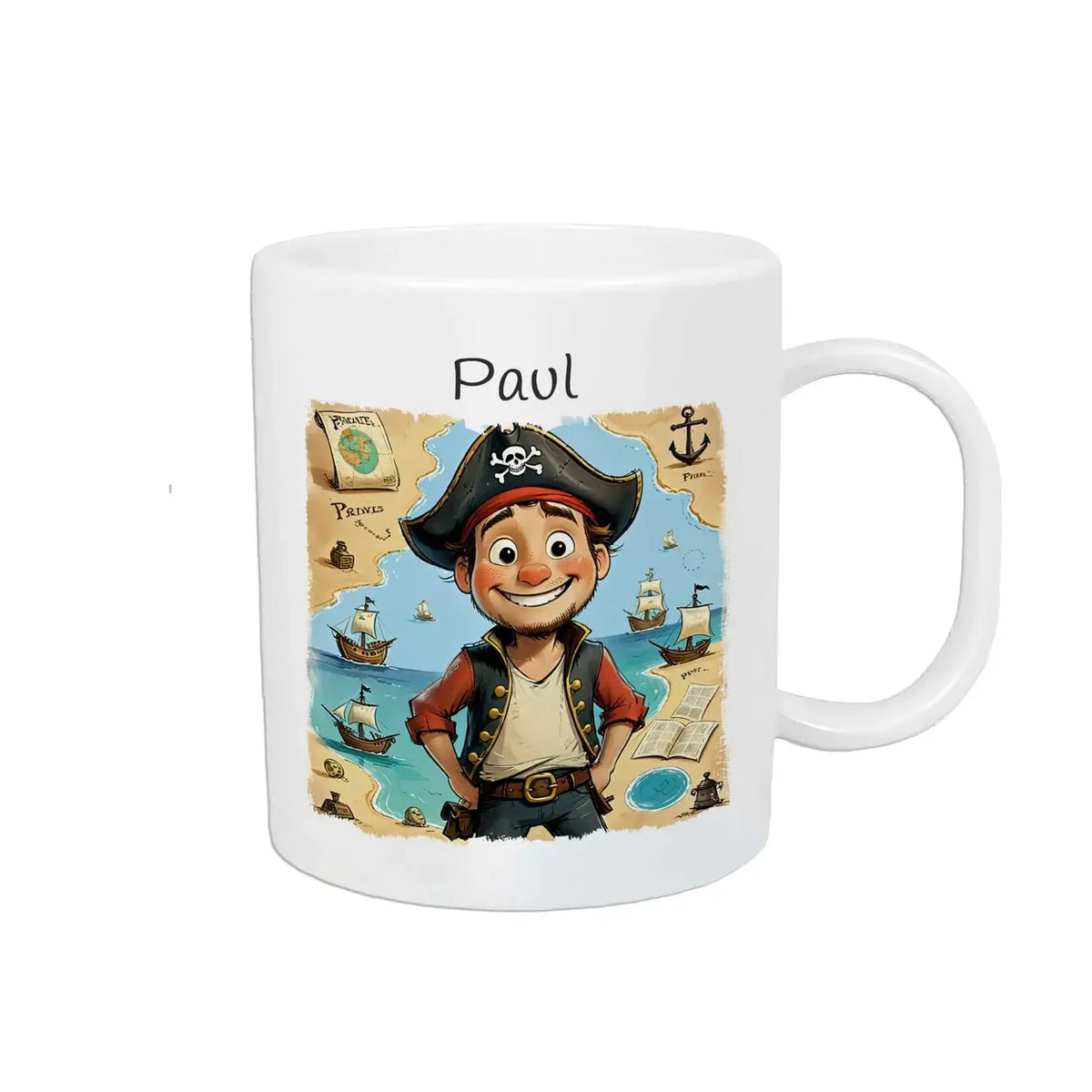 Personalisierte Tasse Kinder | Abenteurer der Meere | Kindertasse | Geschenke zur Taufe | 320ml Kunststofftassen Druckerino   