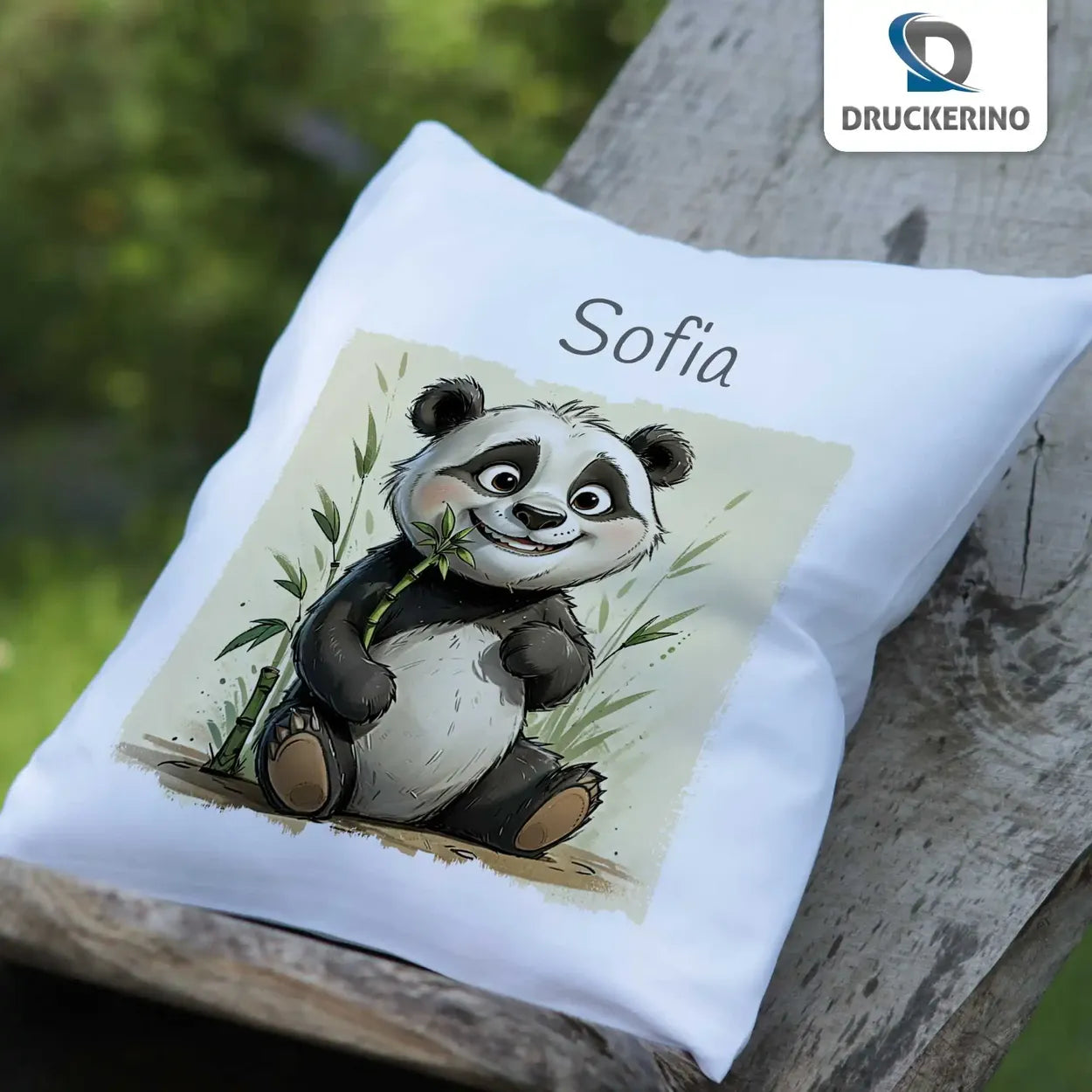 Kissen personalisiert mit Name | Pandatraum | Kissenhülle | personalisierbare Kindergeschenke | 40x40 cm Geschenkideen