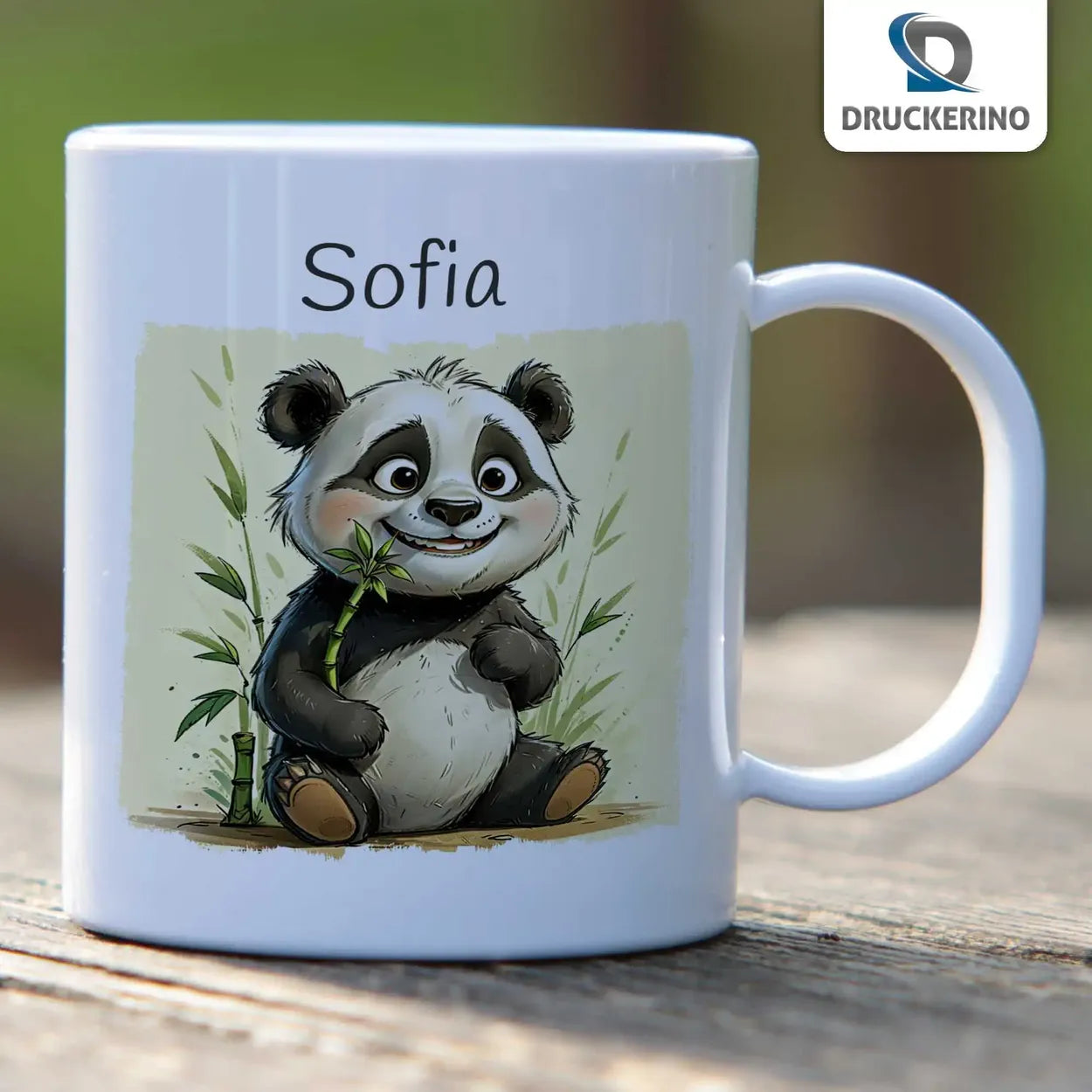 Tasse für Kinder | Pandabären-Zauber | personalisierte Kindertassen | Personalisierte Geschenke | 320ml Kunststofftassen Druckerino   