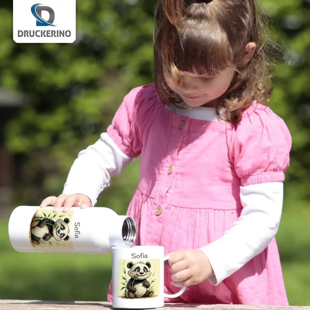 Tasse für Kinder | Pandabären-Zauber | personalisierte Kindertassen | Personalisierte Geschenke | 320ml Kunststofftassen Druckerino   