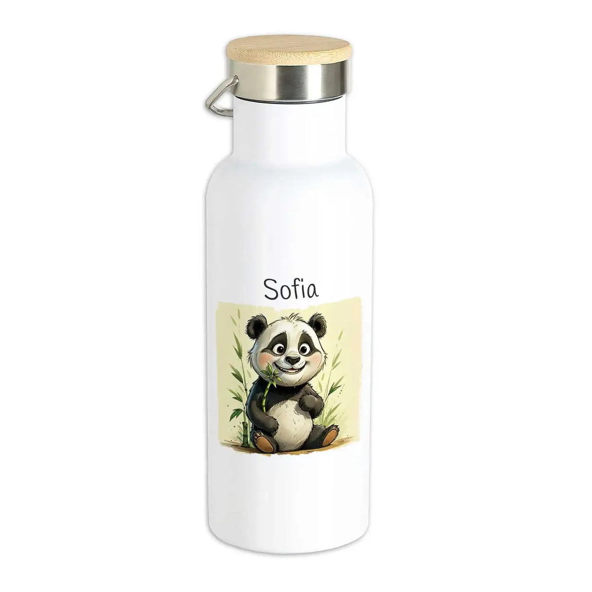 Kindertrinkflasche | Pandabär-Zauber | mit Wunschnamen Tierbilder | Abschiedsgeschenk Kita | 500ml Thermoflasche Druckerino   