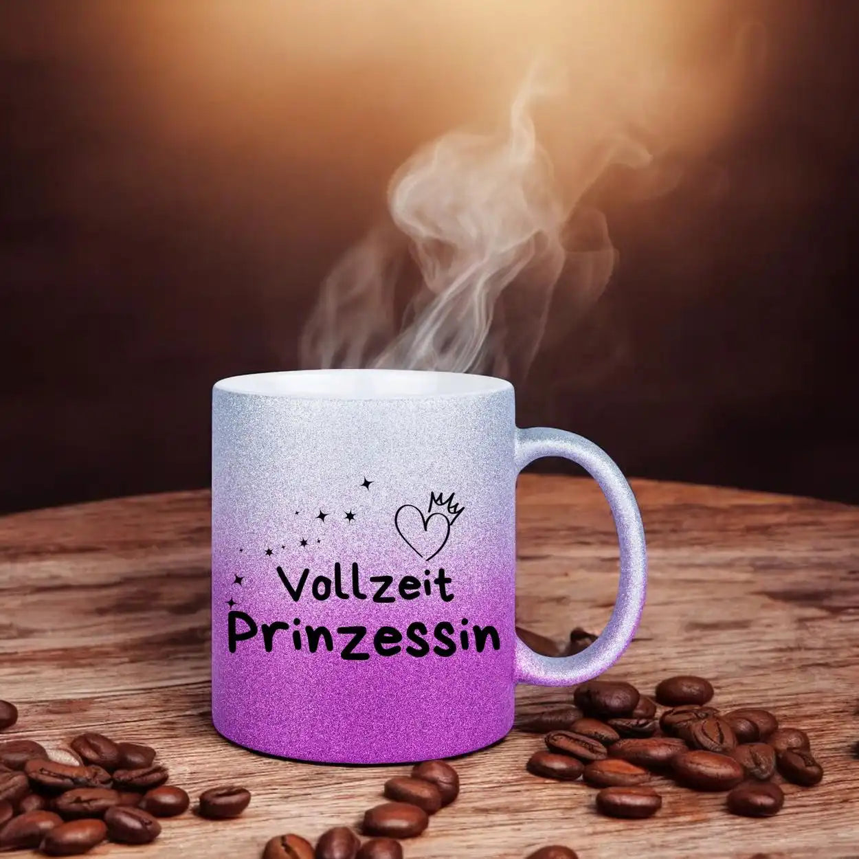 Glitzertasse - Vollzeit Prinzessin Glitzertassen Druckerino   