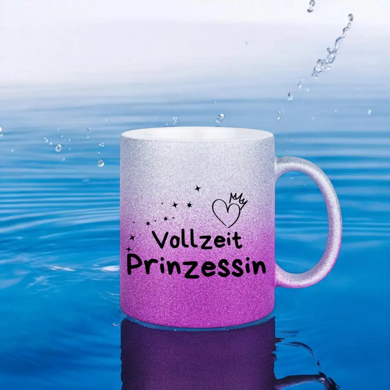 Glitzertasse - Vollzeit Prinzessin Glitzertassen Druckerino   