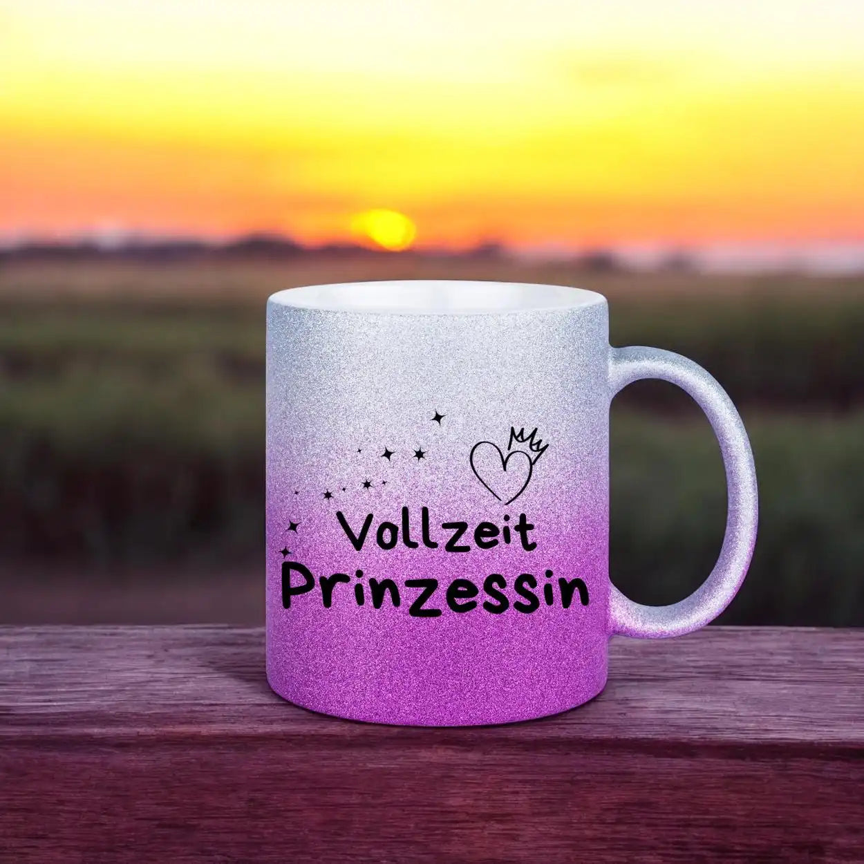 Glitzertasse - Vollzeit Prinzessin Glitzertassen Druckerino   