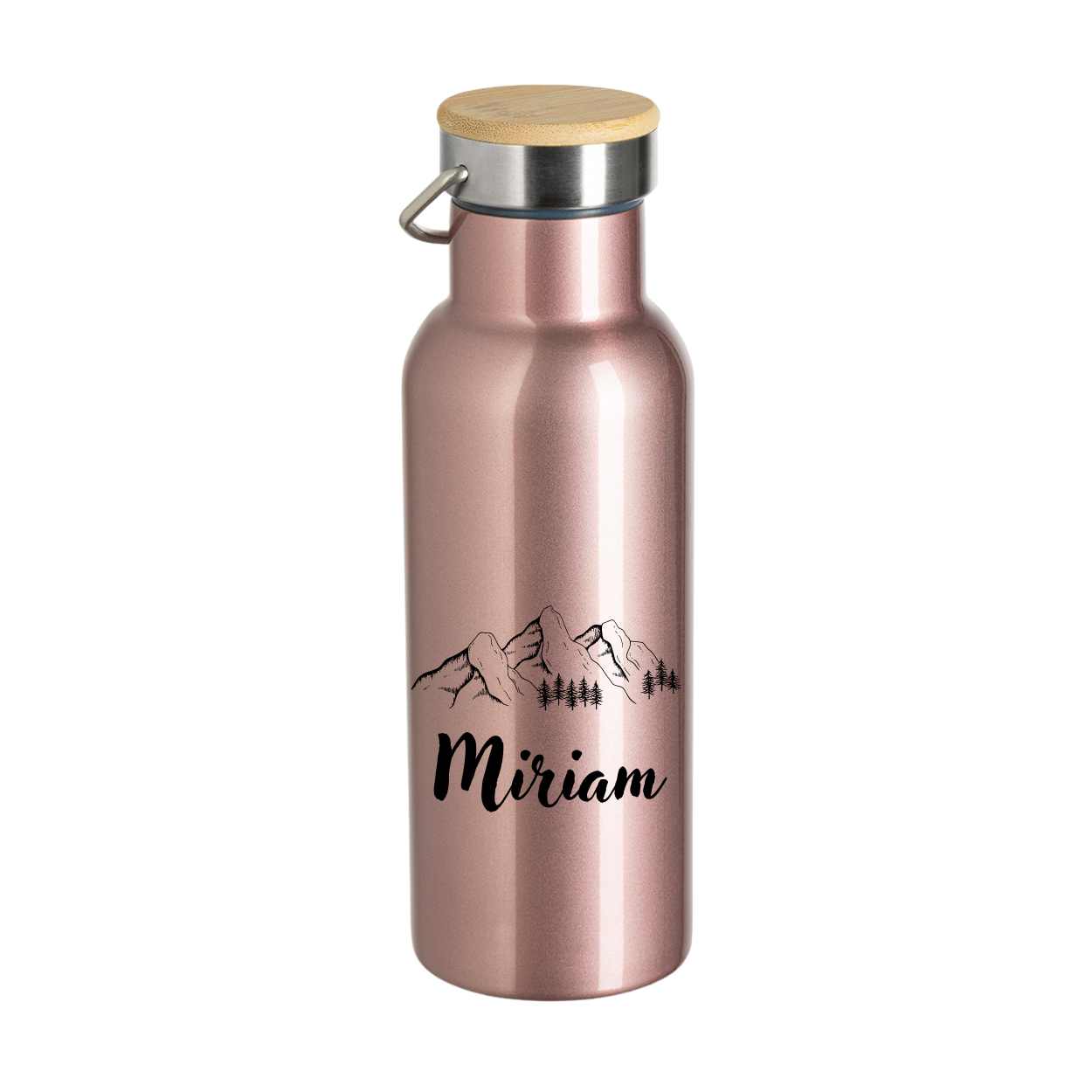 Trinkflasche personalisiert - Berge  Druckerino Rosé  