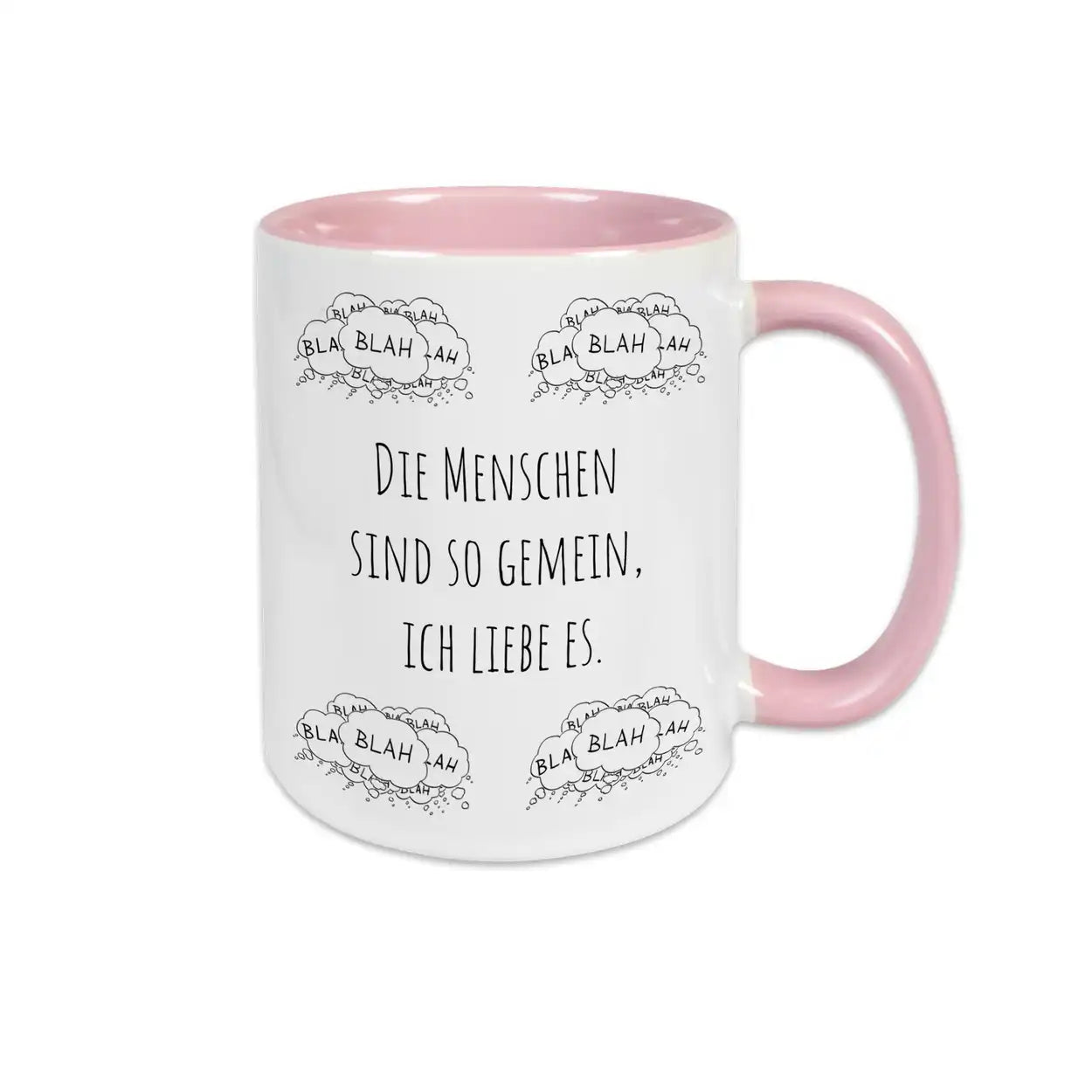 Tasse mit Spruch "Die Menschen sind so gemein, ich liebe es"  Geschenkidee Weihnachten