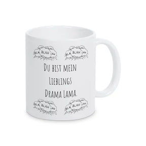 Witzige Tasse "Du bist mein Lieblings Drama Lama" Weiß Geschenkidee Weihnachten