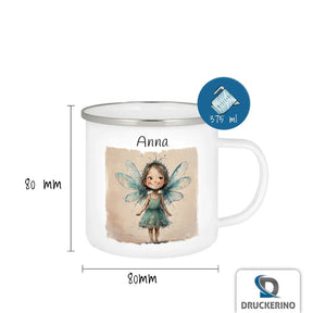 Personalisierte Kindertasse aus Emaille | Feenzauber | personalisierte Kindertassen | Einschulung Geschenk  Geschenkidee Weihnachten