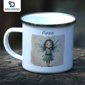 Personalisierte Kindertasse aus Emaille | Feenzauber | personalisierte Kindertassen | Einschulung Geschenk  Geschenkidee Weihnachten