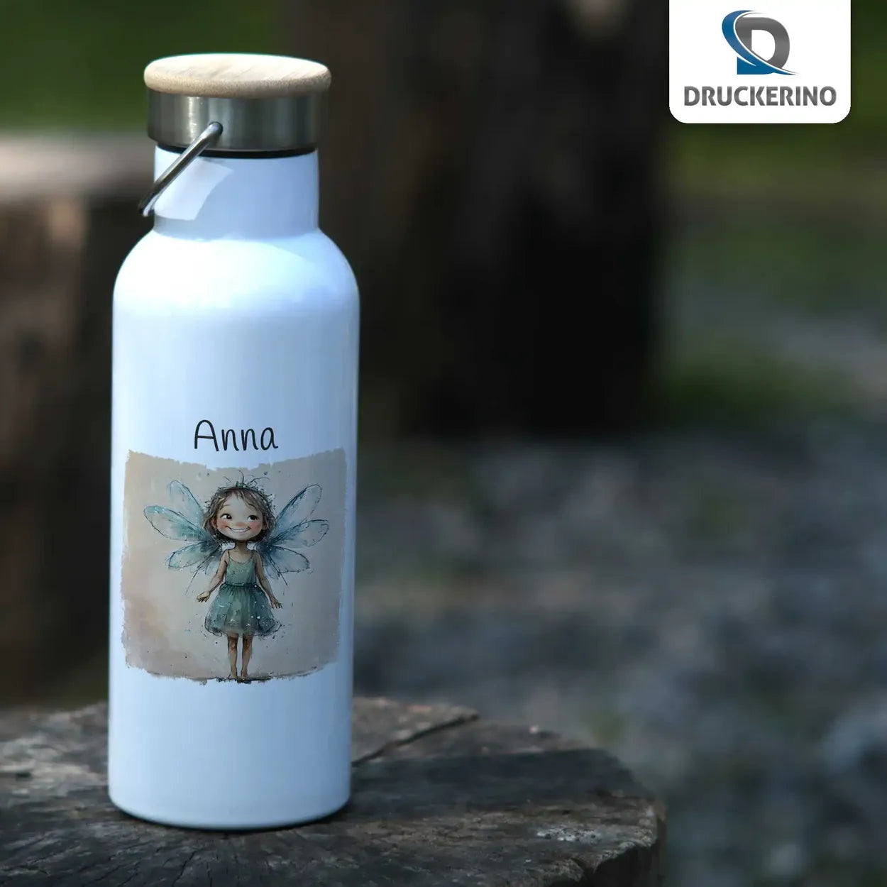 Trinkflasche für Kinder | Zauberfee | Trinkflasche Edelstahl | personalisiert mit Namen | 500ml Thermoflasche Druckerino   