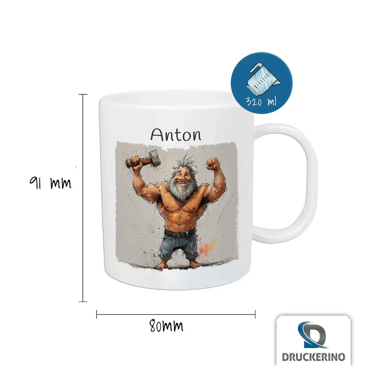 Becher personalisiert | Starker Freund | Tierbilder | personalisierte Tasse Kinder | 320ml  Geschenkidee Weihnachten