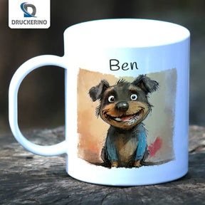 Kindertasse mit Namen | Wuschelfreunds Zauberbecher | personalisierbare Kindergeschenke | Kindertasse frei von BPA | 320ml Kunststofftassen Druckerino   