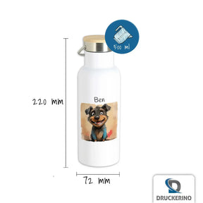 Trinkflasche mit Namen | Waldabenteurer | Schöne Trinkflasche | Trinkflasche Kinder | 500ml Thermoflasche Druckerino   