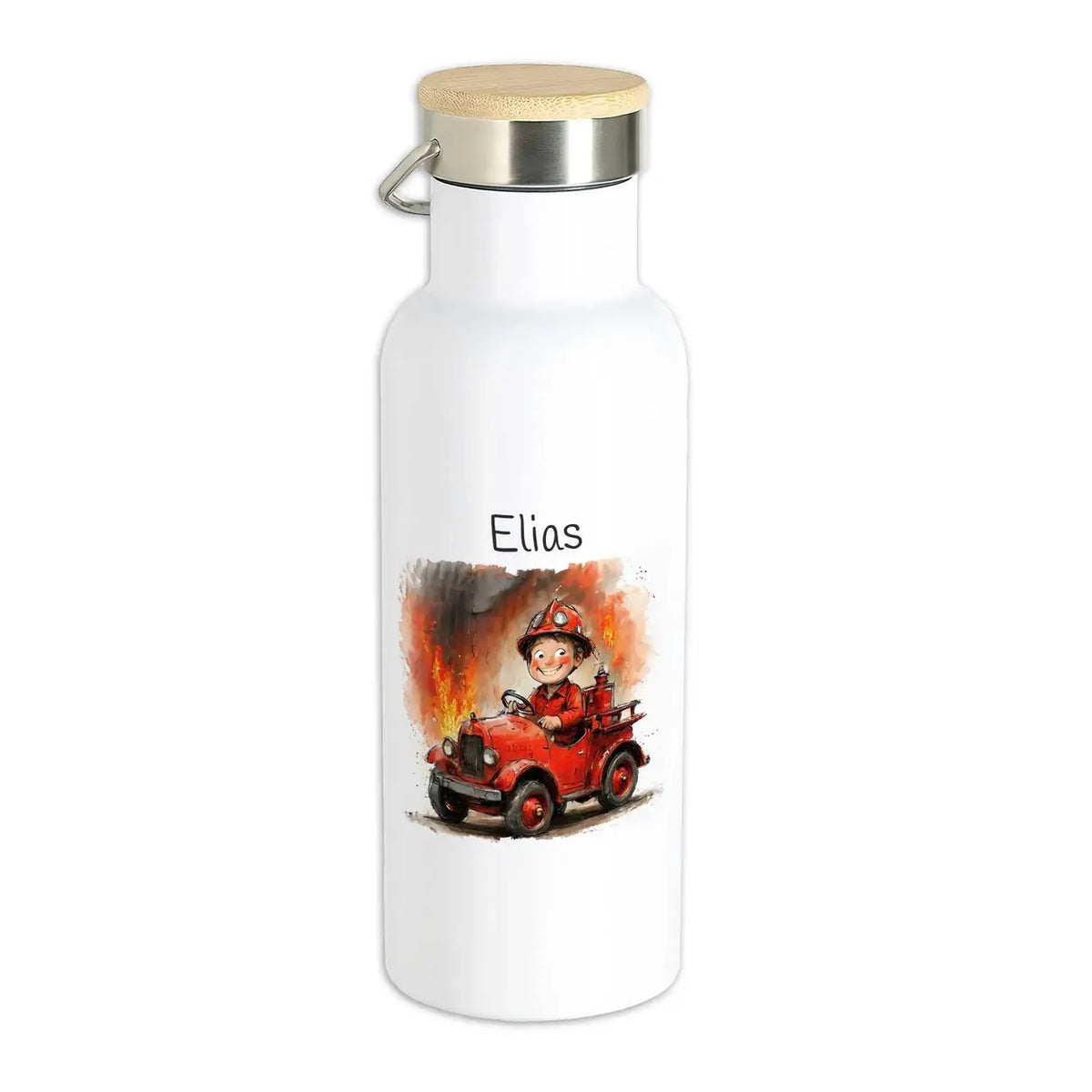 Kinder Trinkflasche | Feuerwehrhelden | Trinkflasche für Schule, Sport & Freizeit | Geschenk Idee | 500ml Thermoflasche Druckerino   